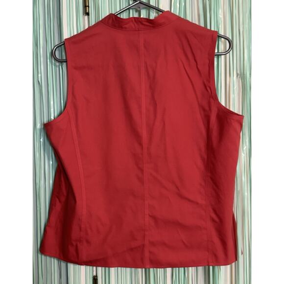 Jones New York Coral Button Up V-neck Sleeveless Blouse, Non-Iron, 12 - Picture 5 of 5